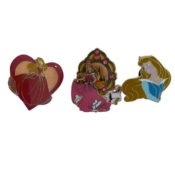 Disney Pins Set of 3 Aurora Princess Pins 2002-2005 EUC - Picture 1 of 8